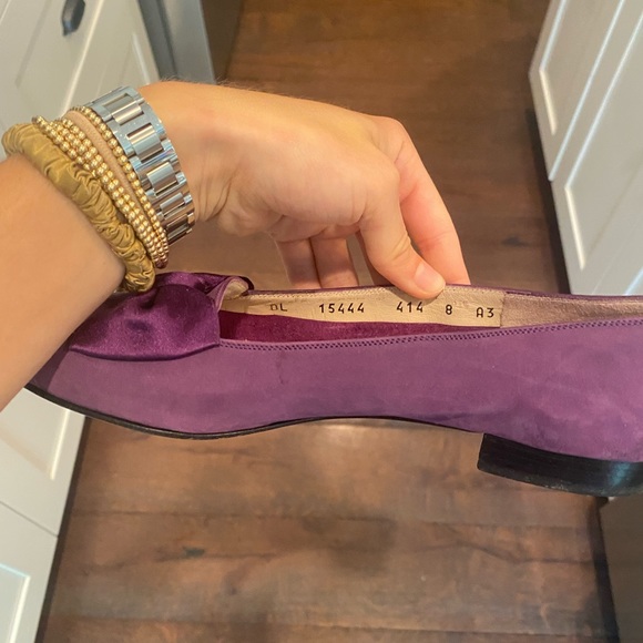 Ferragamo Purple Suede Smoking Slippers - Picture 5 of 7